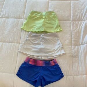 Girls Ivivva skirt/skirt shorts lot/bundle